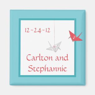 Íman Chic Origami Birds Wedds Favor Magnet