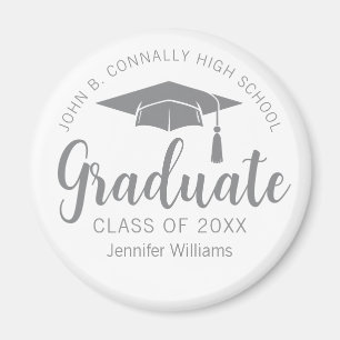 Íman Chic Prata Cinza Graduado Personalizado Graduação