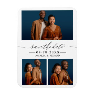 Íman Chic Script Casamento Salvar A Data 3 Colagem de F