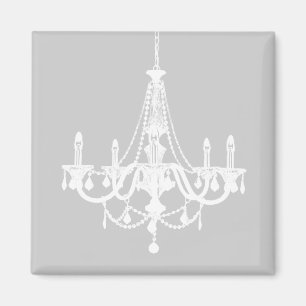 Íman Chic White e Cinza Chandelier