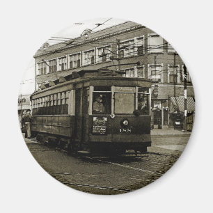 ÍMAN CHICAGO 63ª E OCIDENTAL 1952 TROLLEY ART SEPIA