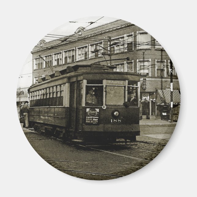 ÍMAN CHICAGO 63ª E OCIDENTAL 1952 TROLLEY ART SEPIA (Frente)