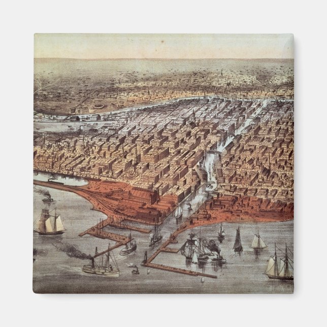 Íman Chicago, como era, c.1880 (Frente)