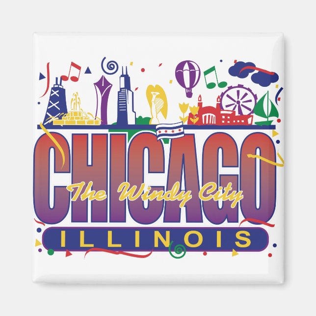 Íman Chicago Confetti (Frente)