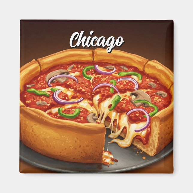 Íman Chicago Deep Dish Pizza (Frente)
