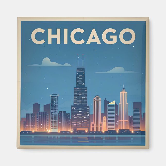 Íman Chicago EUA vintage (Frente)