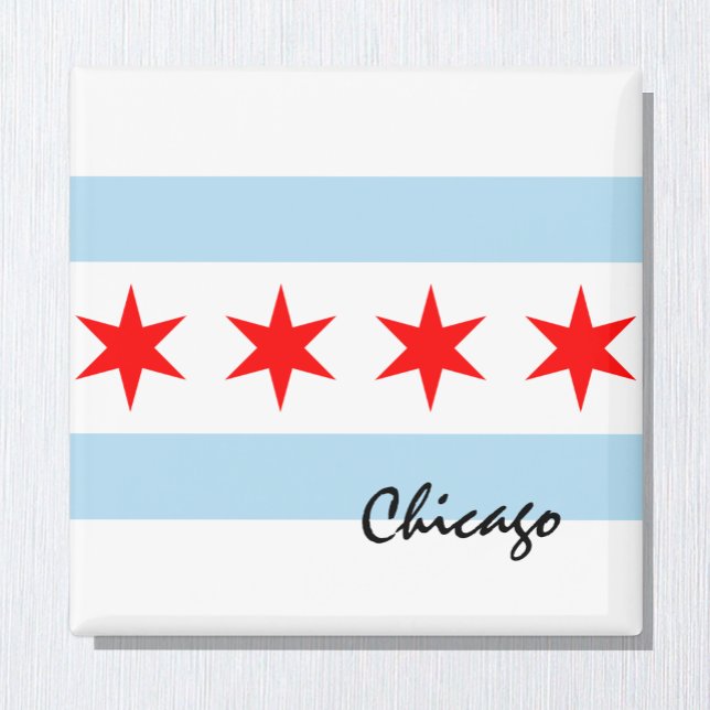 Íman Chicago Flag, City & Illinois State USA / esportes (Criador carregado)