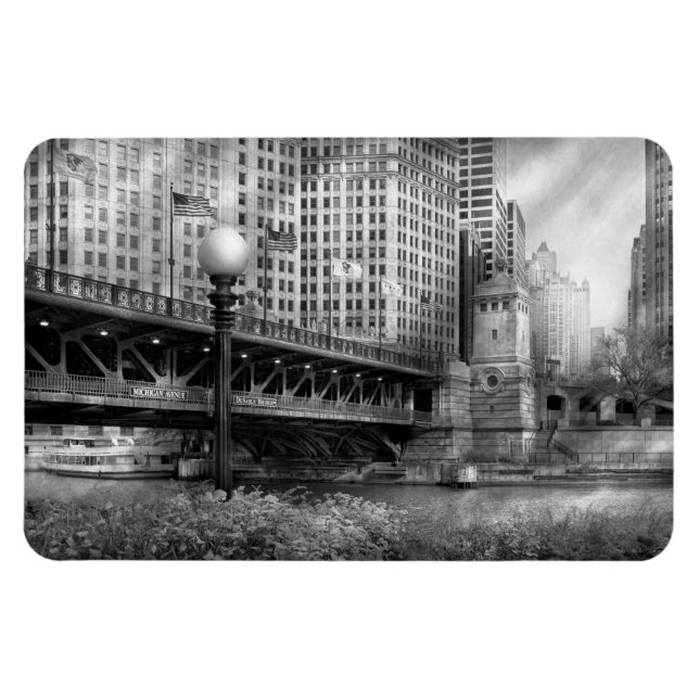 Íman Chicago, IL - Ponte DuSable construída em 1920  -  (Horizontal)