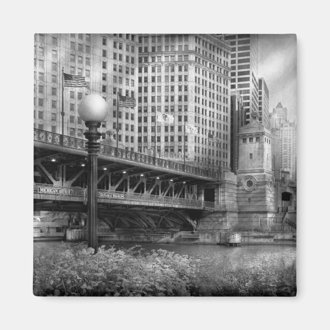 Íman Chicago, IL - Ponte DuSable construída em 1920  -  (Frente)