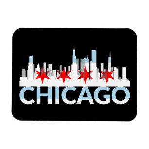 Íman Chicago Illinois Cidade Ventosa 4 Estrelas Logotip