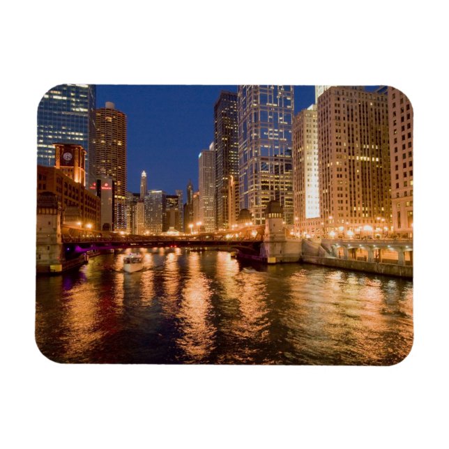 Íman Chicago, Illinois, Paisagem urbana e Rio Chicago à (Horizontal)