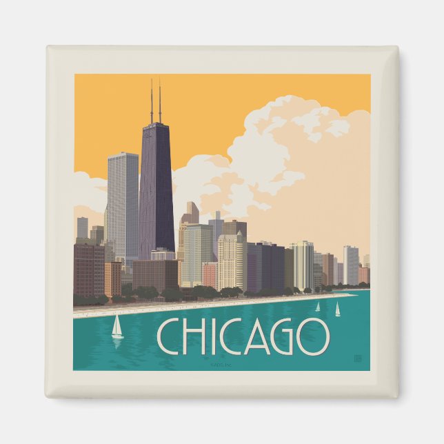 Íman Chicago | Linha Skyline Moderna (Frente)