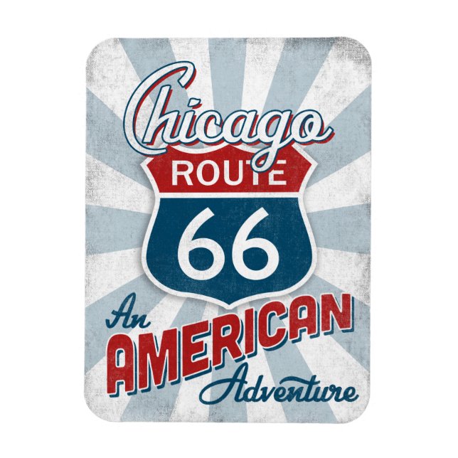 Íman Chicago Route 66 Vintage America Illinois (Vertical)