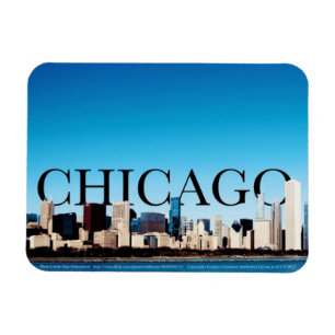 Íman Chicago Skyline Magnet com Chicago no céu