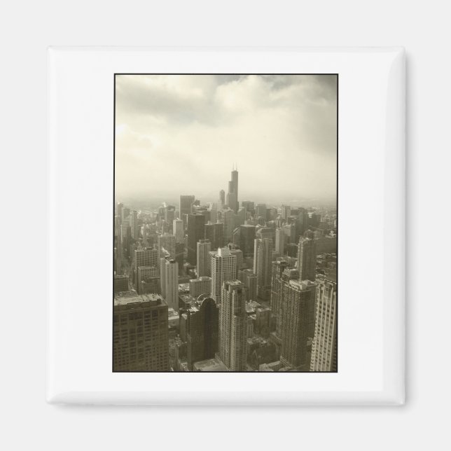 Íman Chicago Skyline Mono (Frente)