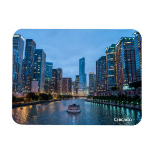 Íman Chicago Skyline Sunset River