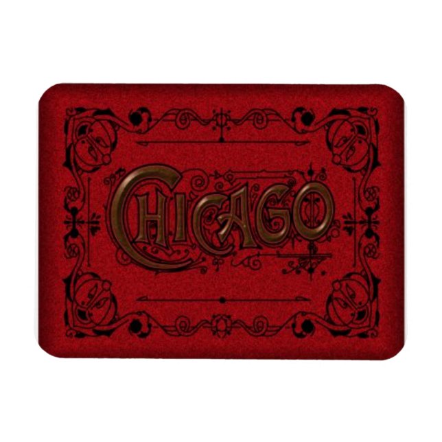 Íman Chicago Viagem Souvenier Magnet Old Timey Look (Horizontal)