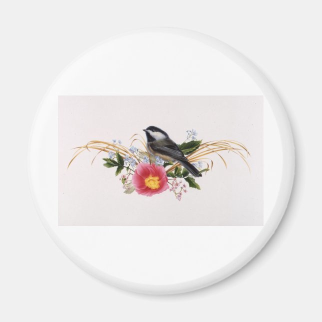 Íman Chickadee Floral (Frente)