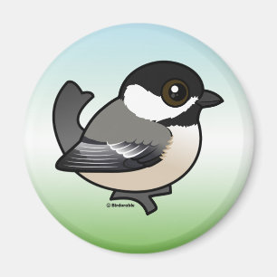 Íman Chickadee Preto-tampado