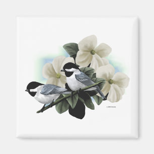 Íman Chickadees tampados preto
