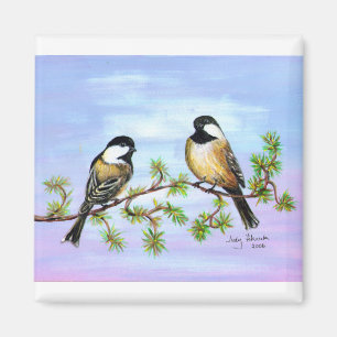 Íman Chickadees tampados preto