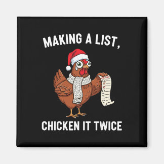 Íman Chicken Christmas Shirt, Making A List Chicken It 