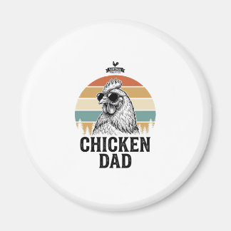 Íman Chicken Dad Vintage Sunset Funny Chicken Lover Shi
