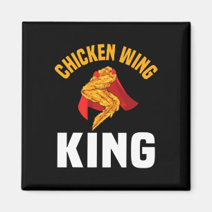 Íman Chicken Engraçado Wing King Design Fast Comida Men