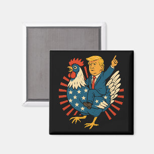 Íman Chicken Jockey Trump Engraçado Memória