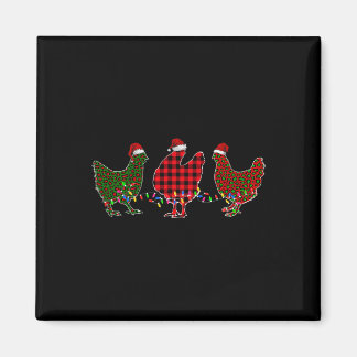 Íman Chicken Merry Christmas Red Green Leopard Plaid Xm