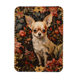 Íman Chihuahua com Flores no Estilo de William Morris