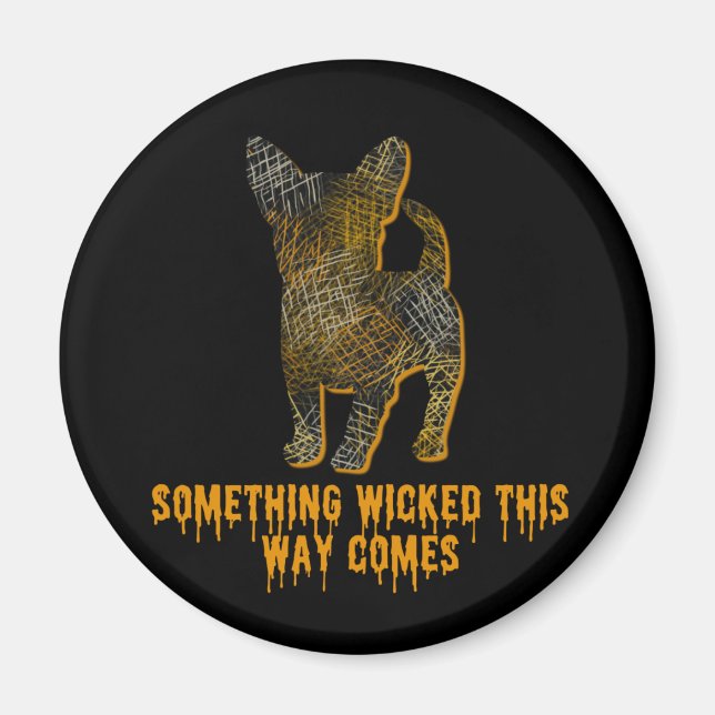 Íman Chihuahua Dog Silhout Diversão Halloween Magnet (Frente)