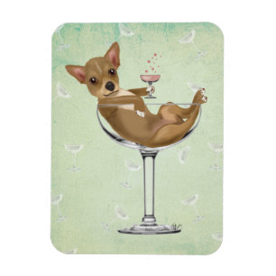 Íman Chihuahua em Copktail Glass