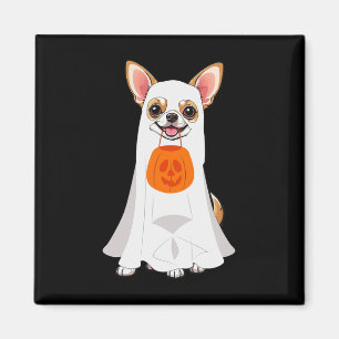 Íman Chihuahua Ghost Pumpkin Halloween Cachorro voando