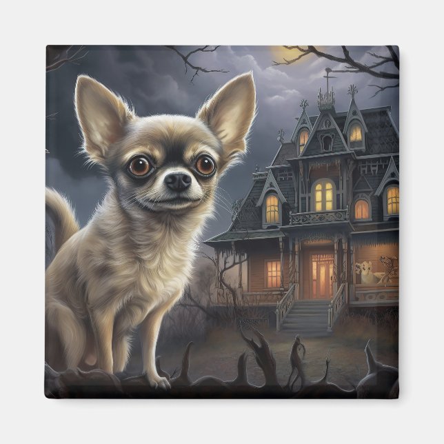 Íman chihuahua Halloween Scary (Frente)