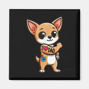 Íman Chihuahua I Amo Tatuagem De Cachorro Engraçado De