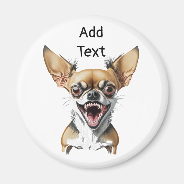 Íman Chihuahua Personalizado | Cães Engraçados (Frente)