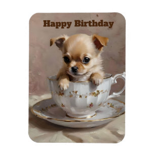 Íman Chihuahua Puppy em um Teacup,