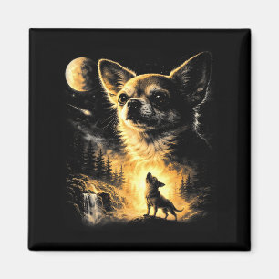 Íman Chihuahua uivando para a lua engraçado peguei esse