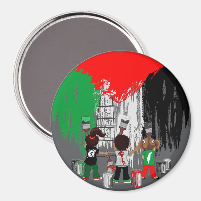 Íman Children of Gaza Painting Palestine Flag  (Front/Back)