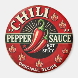 Íman Chili Pepper Sauce Metal Wall design Sign