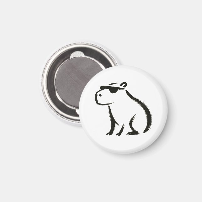 Íman Chill Capybara - Design de Pincel de Tinta (Front/Back)