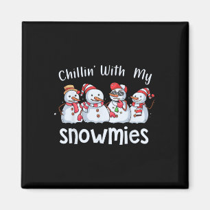 Íman Chillin Com Meu Pijama de Natal Snowmies Snowman