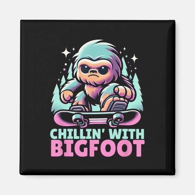 Íman Chillin' Com Snowboa, Esportes Alpinos De Inverno  (Frente)