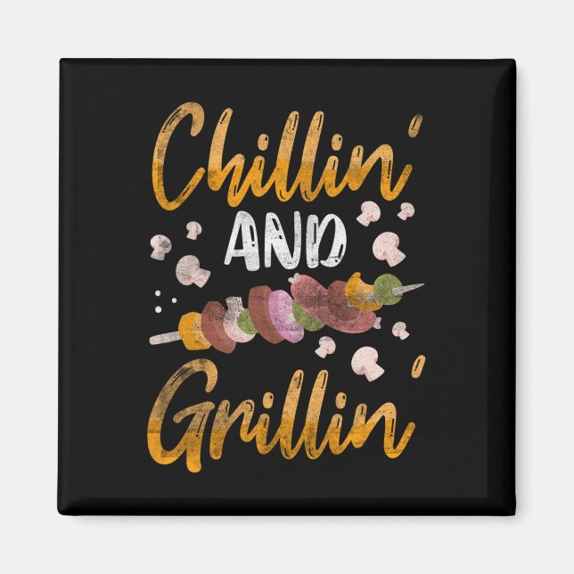 Íman Chillin E Grillin Presentes De Churrasco Bbq Smoke (Frente)