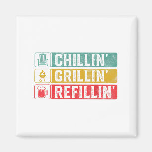 Íman Chillin Grillin Refillin Churrasco Pit Carne Fuman