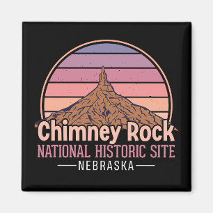 Íman Chimney Rock Nebraska Impressão Vintage – Retro