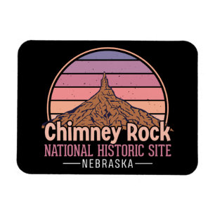 Íman Chimney Rock Nebraska Pôr-do-Sol Vintage Viagem