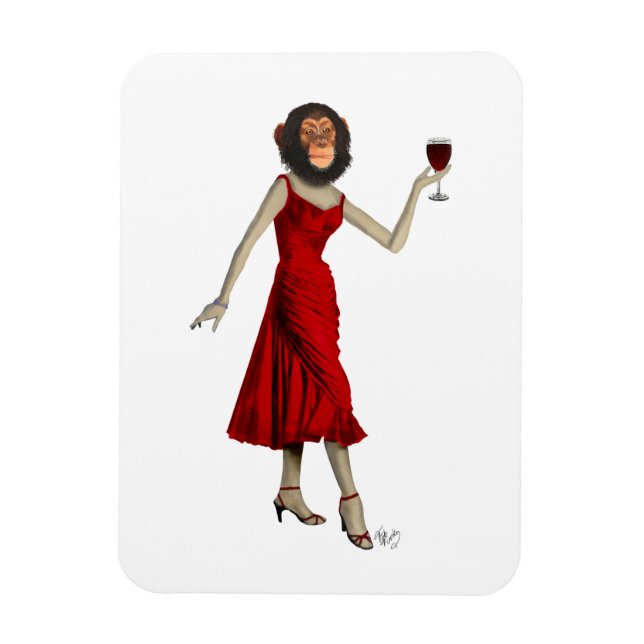 Íman Chimp Com Vinho (Vertical)