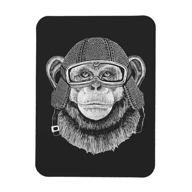 Íman Chimpanzee Motorcycle Rider (Vertical)